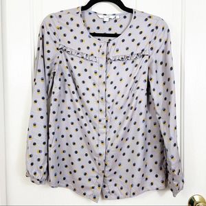 BODEN Polka Dot Button Front Blouse Size 8